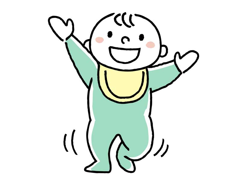よちよち歩く赤ちゃんのイラスト