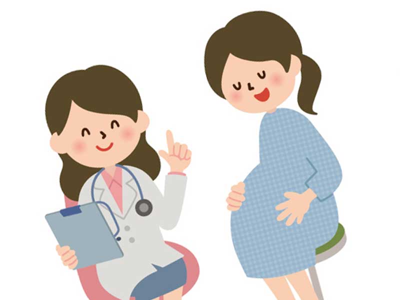 妊婦さんとお医者さんのイラスト
