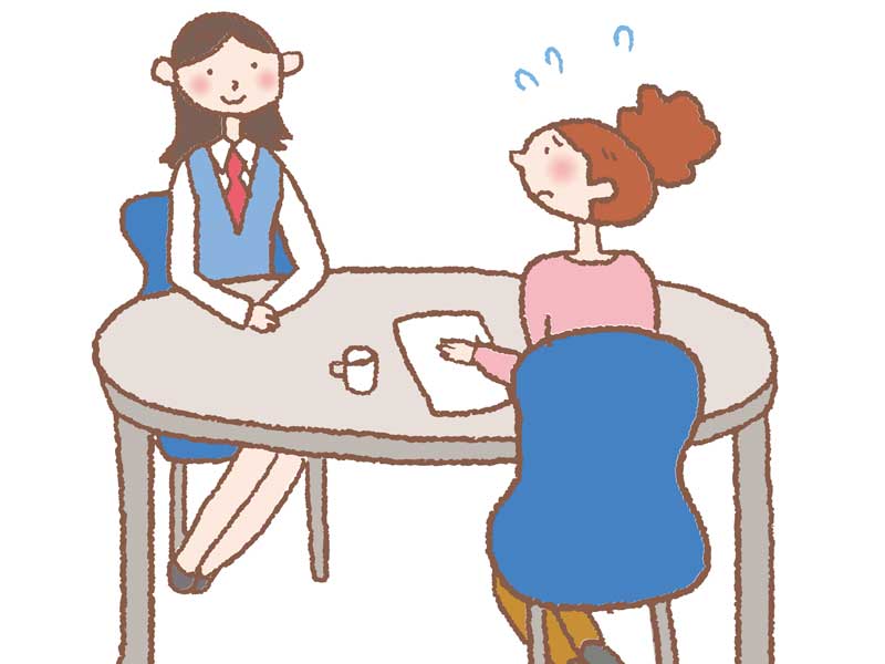 保険の相談をする女性のイラスト
