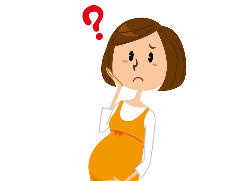 疑問を持つ妊婦さんのイラスト