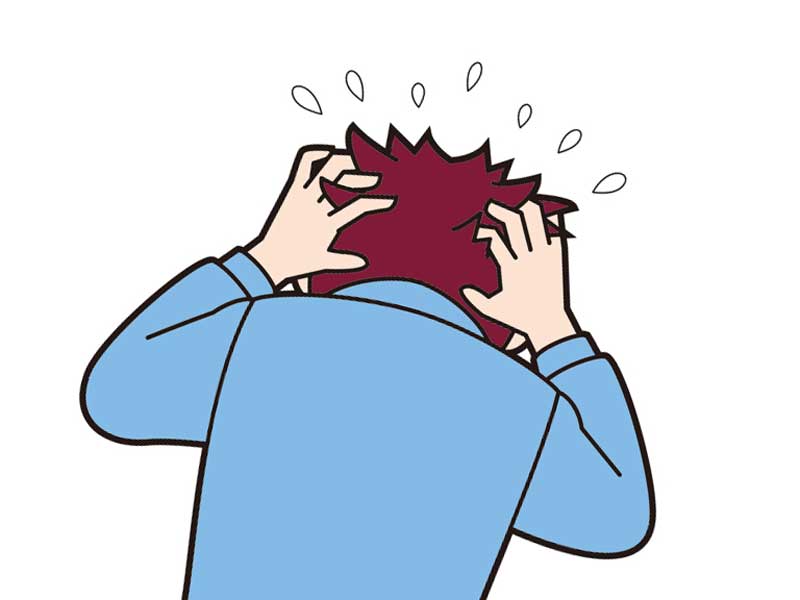 ストレスを抱える男性のイラスト