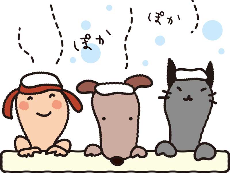 お風呂に入る女の子のイラスト