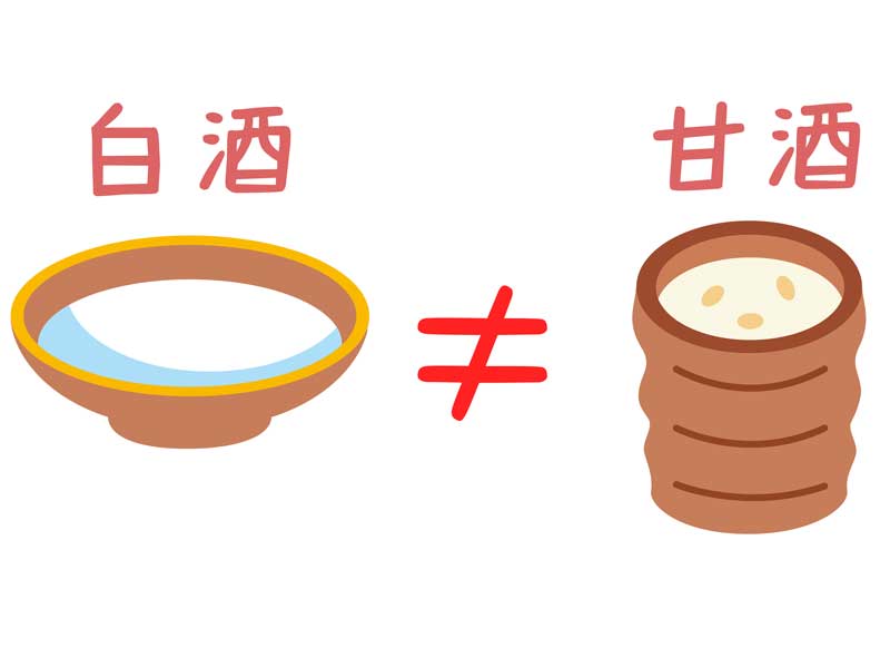 白酒ノットイコール甘酒のイラスト