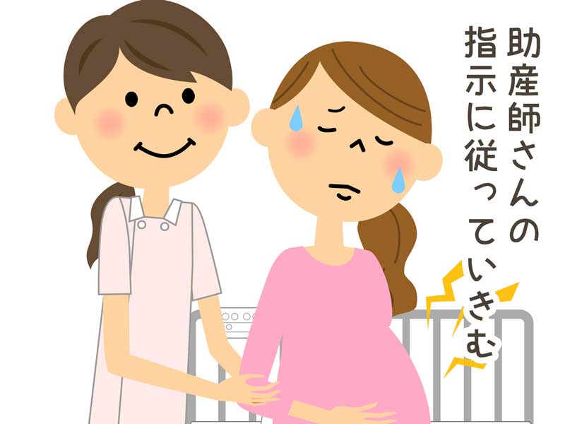 妊婦さんと看護婦さんのイラスト