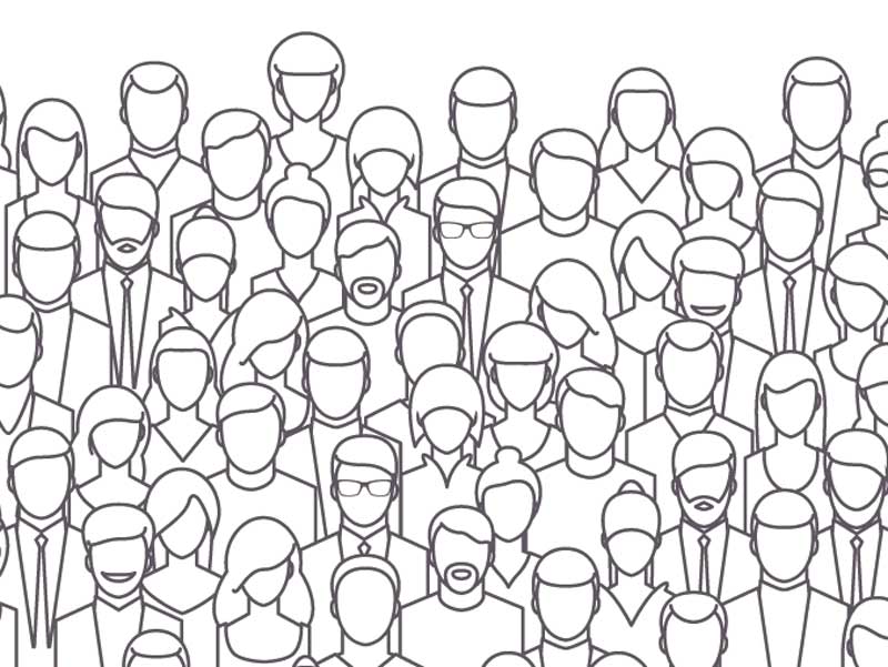 人込みのイラスト