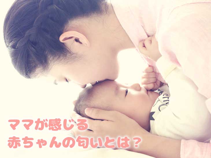 赤ちゃんに匂いを嗅ぐお母さん