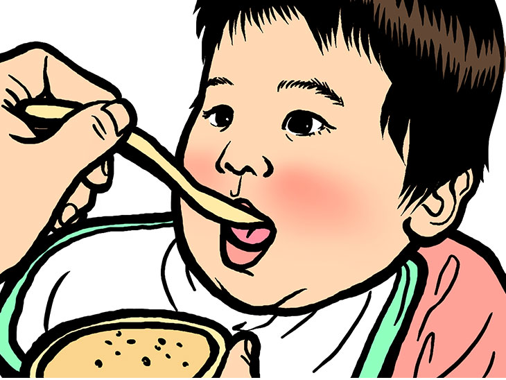 食事中の赤ちゃん 食事中の赤ちゃん