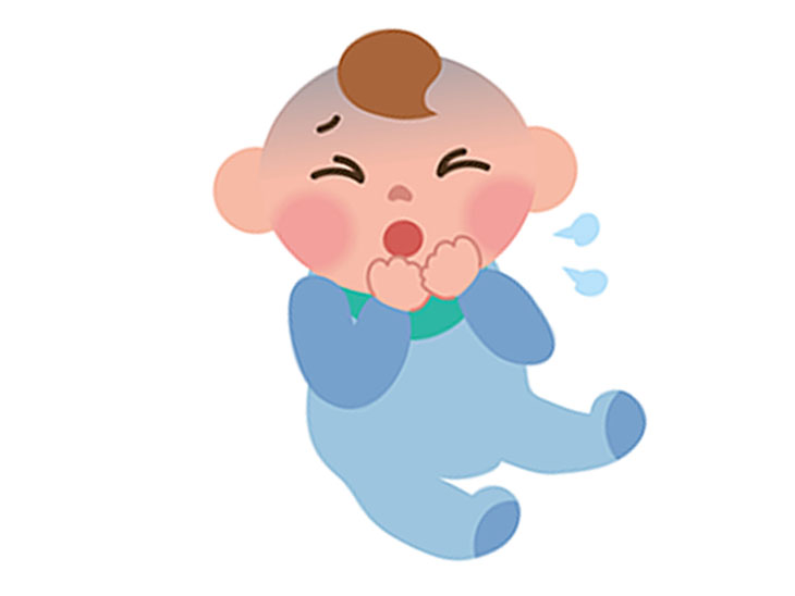咳をする赤ちゃんイラスト