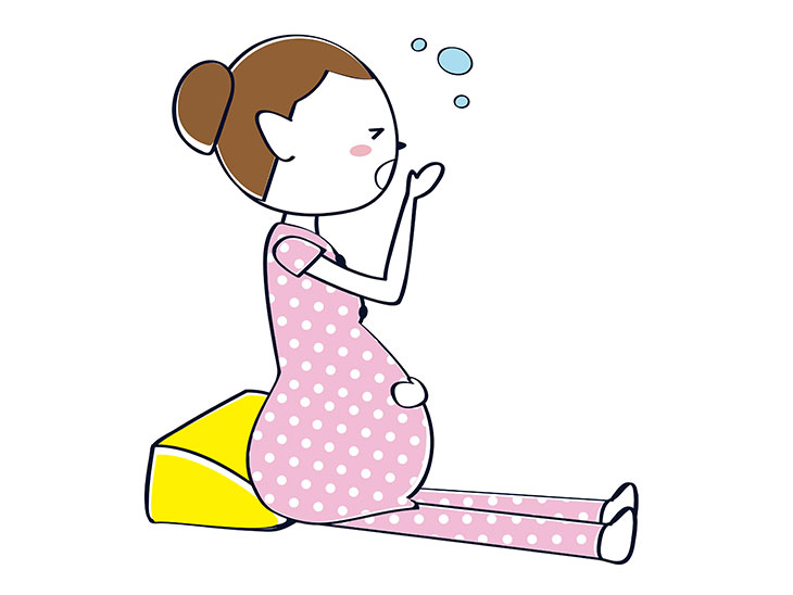 あくびをする妊婦さんイラスト