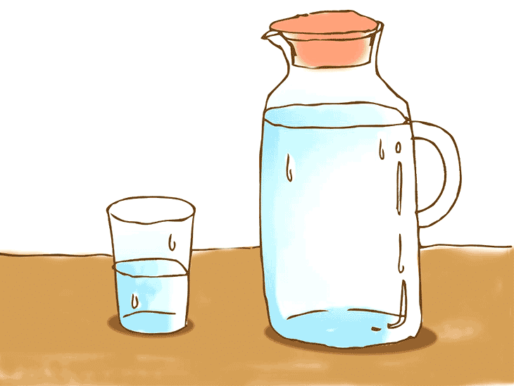 水の入ったコップとポット