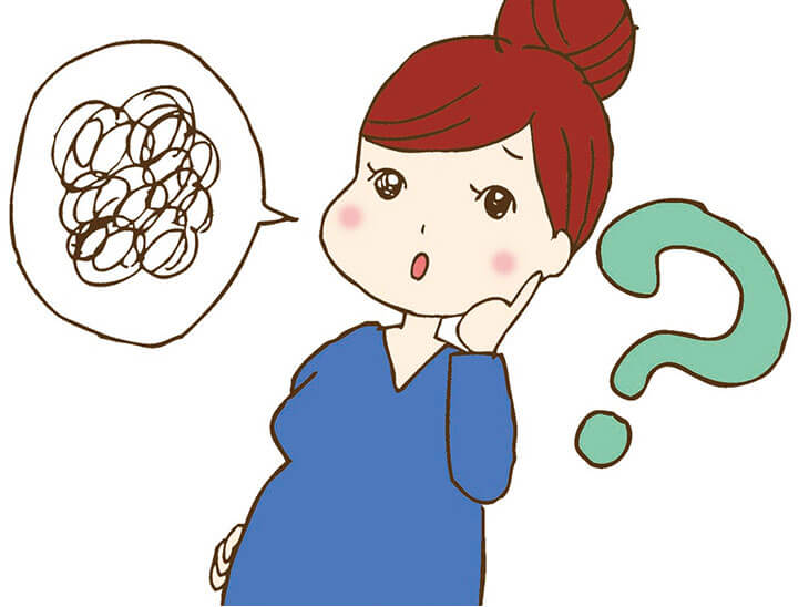 ストレスの原因を考える妊娠中の女性