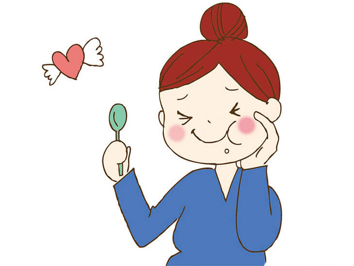 美味しいものを食べる妊婦