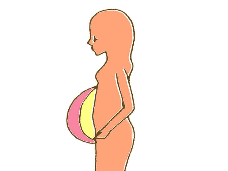妊婦のお腹が膨らむ様子を表したイラスト