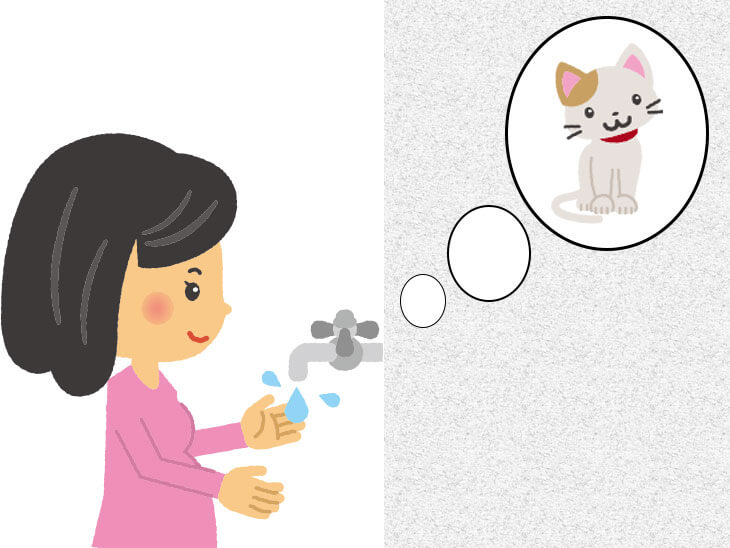 手洗いをする妊婦さんのイラスト