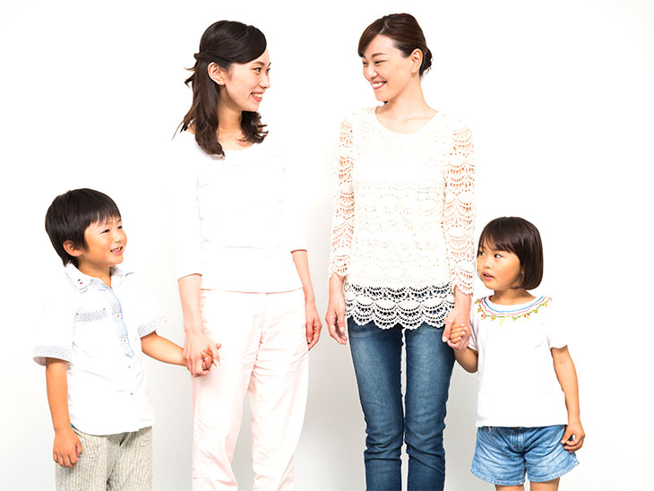 仲良しのママ友とその子供達