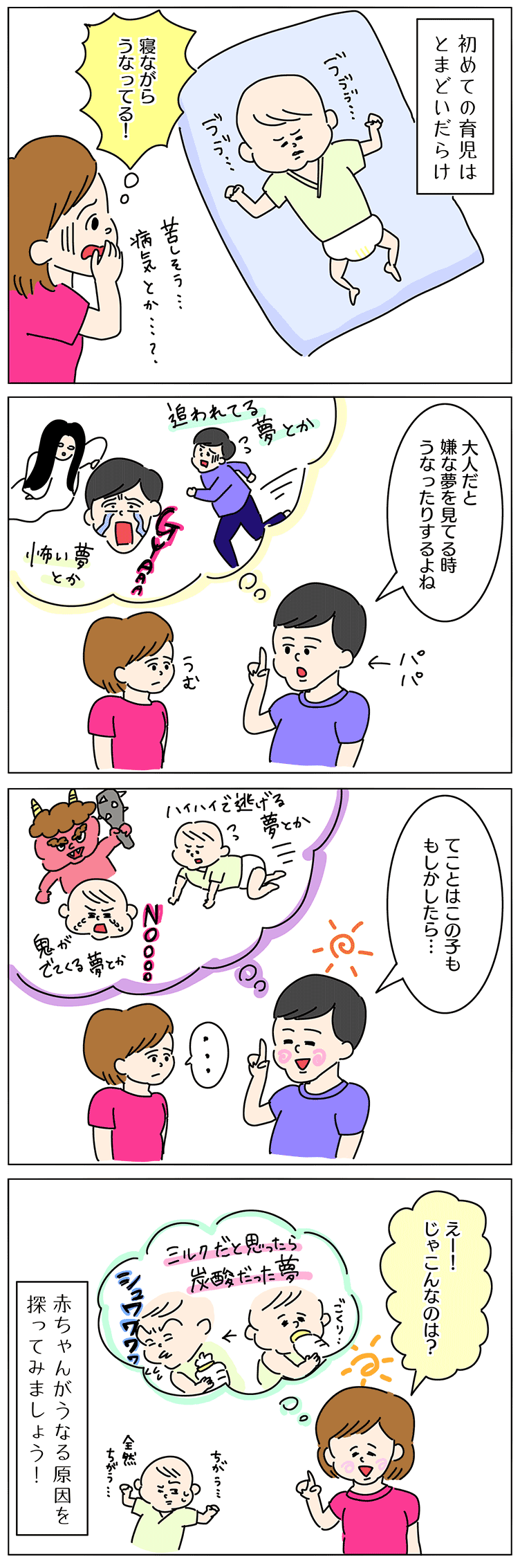 新生児がうなる子育て4コマ漫画