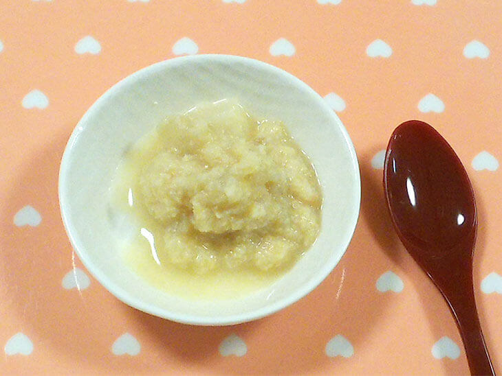 離乳食初期のかぶレシピ「かぶとすりおろし高野豆腐のトロトロ」の完成品