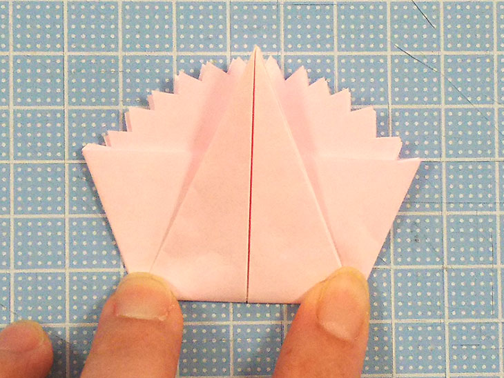 折り紙の開いた平面カーネーションの折り方の工程3-3