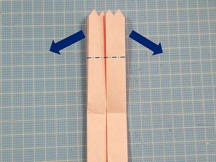 折り紙の八重の茎付き平面カーネーションの折り方の工程4-1
