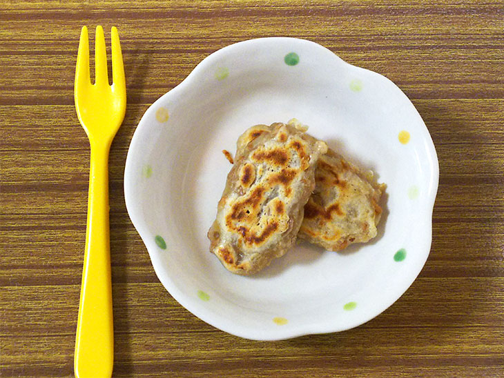 離乳食後期のおやきのおすすめレシピ「納豆おやき」の完成品