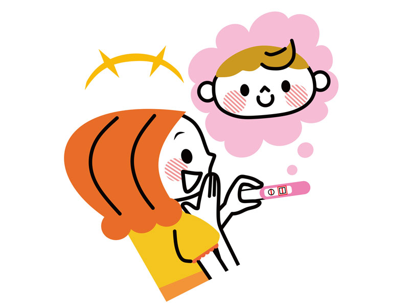 妊娠が分かり喜ぶ女の人