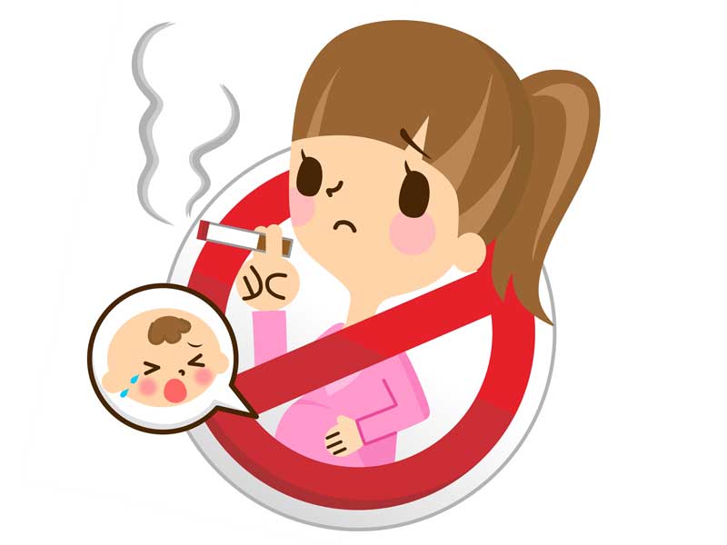 妊婦さんの禁煙を促すイラスト