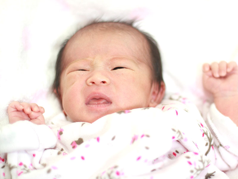 不機嫌になった赤ちゃん